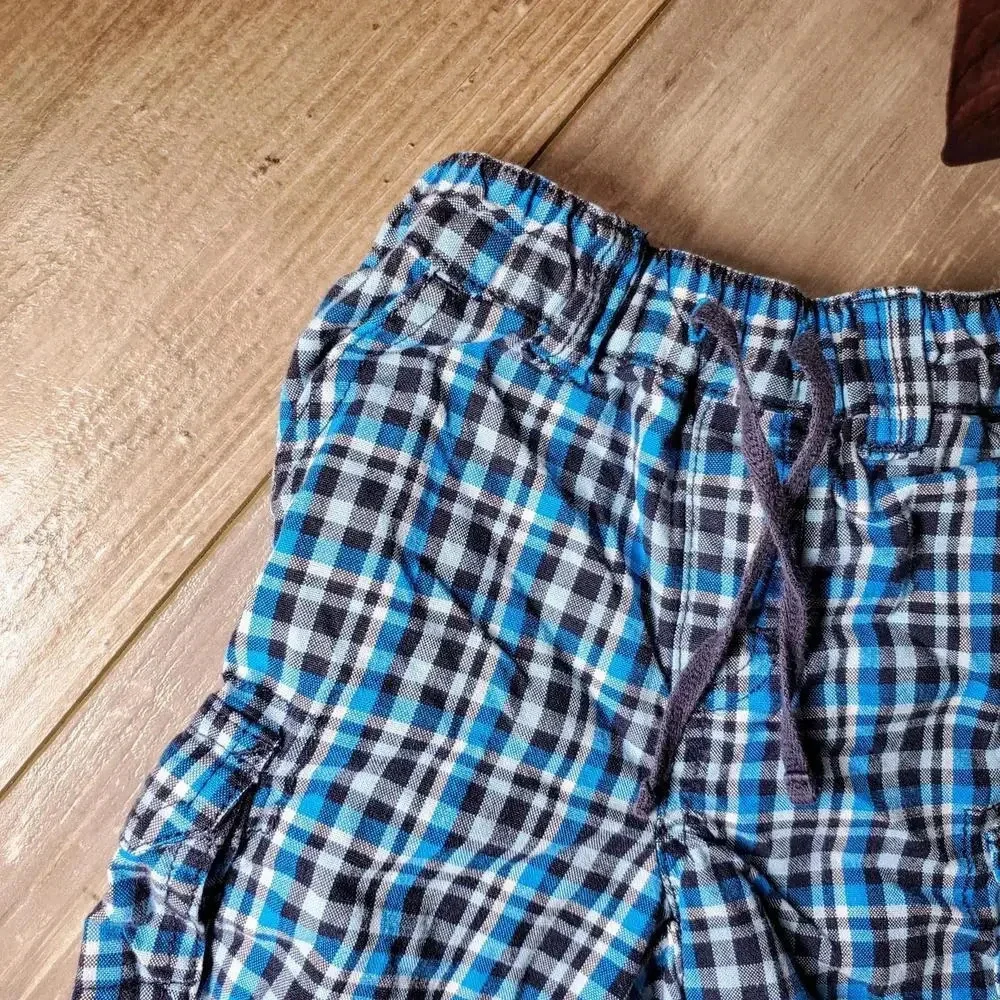 Gymboree Blue Plaid Casual Boy Shorts Size 3-6 Months EUC